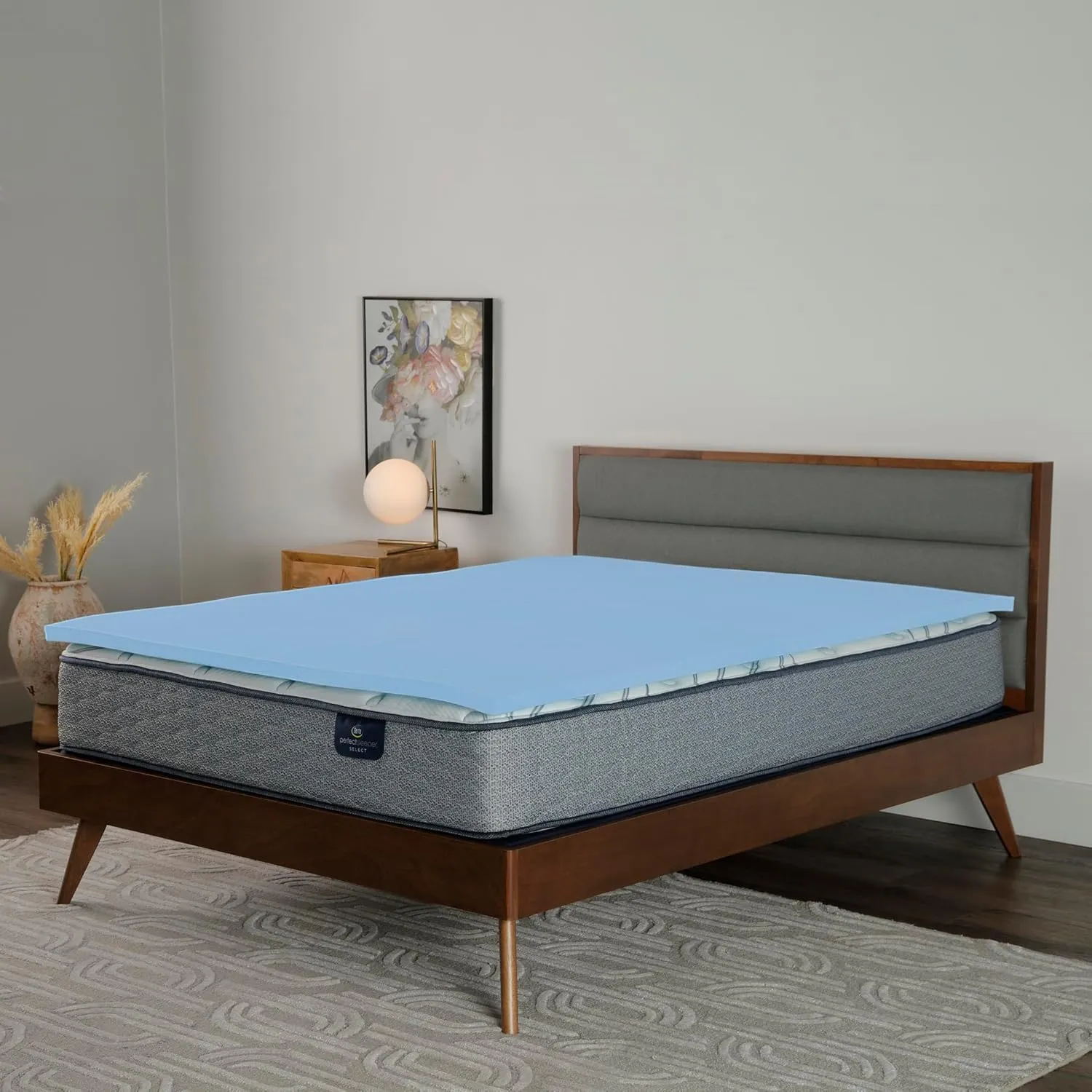 Serta Comfort Cool Memory Foam Mattress Topper, 1.5 Inch, King