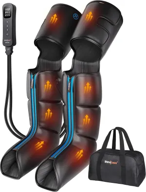 SHINE WELL Leg Massager with Heat and Compression,Full Leg Massager for Circulation and Pain Relief, with 3 Heat 3 Modes 3 Intensities, for Athletes Runner Cyclist, FSA HSA Approved