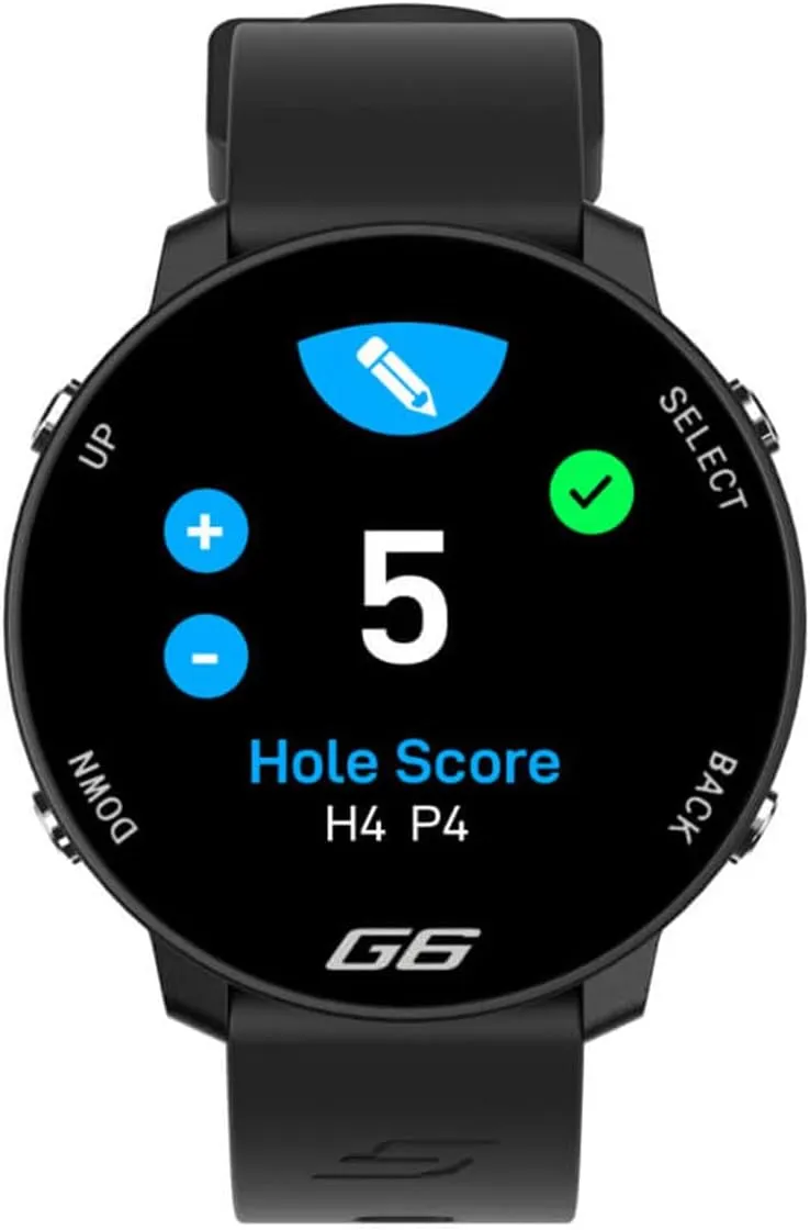 Shot Scope G6 Golf GPS Watch Bundle - Full Hole Maps, F/M/B Distances, Large Display - Includes Extra Carbon Gray Straps, PlayBetter Portable Charger & HD Screen Protectors