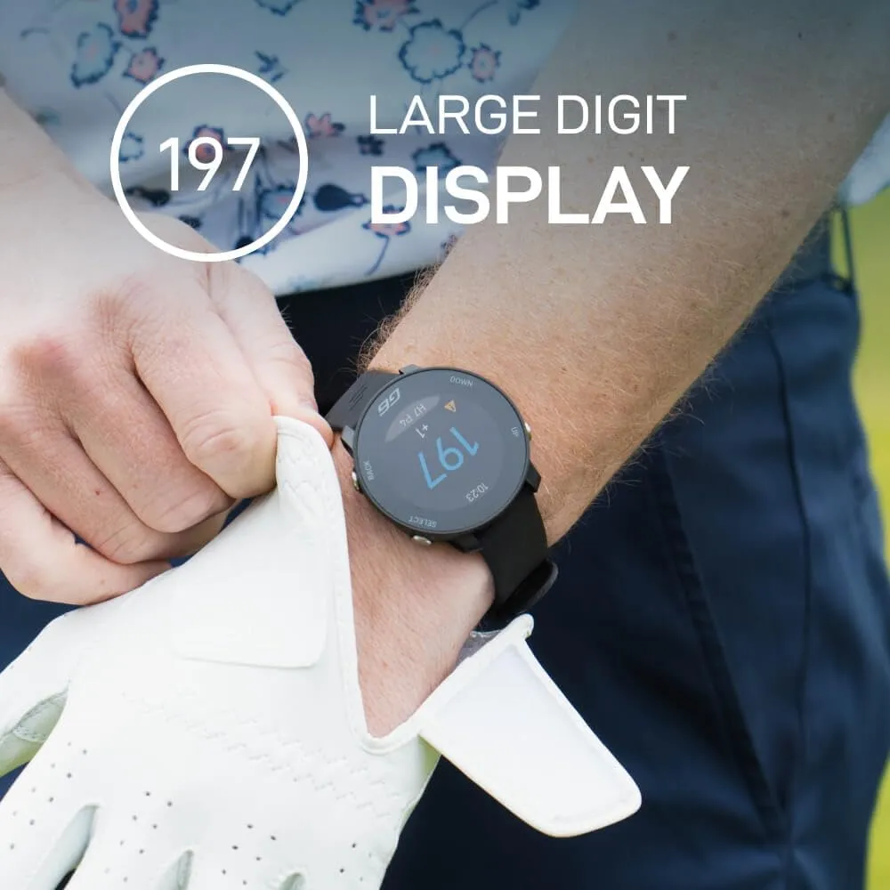 Shot Scope G6 Golf GPS Watch Bundle - Full Hole Maps, F/M/B Distances, Large Display - Includes Extra Carbon Gray Straps, PlayBetter Portable Charger & HD Screen Protectors