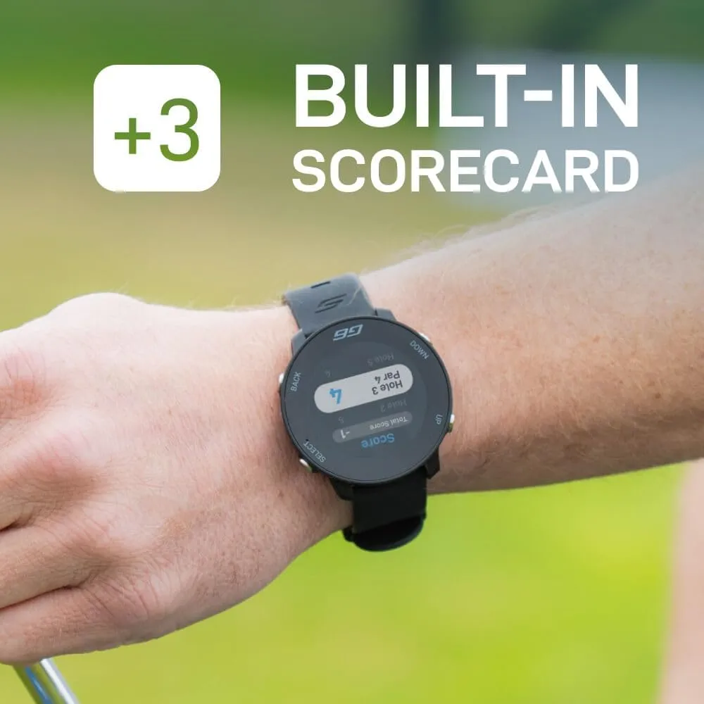 Shot Scope G6 Golf GPS Watch Bundle - Full Hole Maps, F/M/B Distances, Large Display - Includes Extra Carbon Gray Straps, PlayBetter Portable Charger & HD Screen Protectors