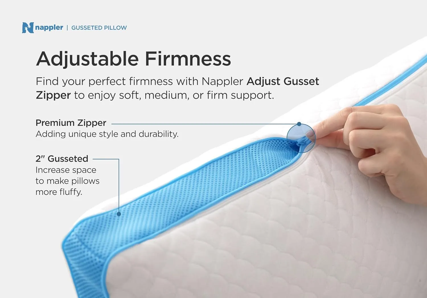 Side and Back Sleeper Pillow for Neck and Shoulder Pain Relief - Shredded Memory Foam Bed Pillow for Sleeping - 100% Adjustable Fill - Standard Size Modal Washable Case. Extra Fill Included