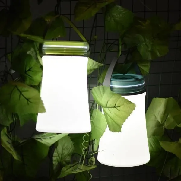 Silicone USB Rechargeable Waterproof Travel Tent Camping Lamp LED Night Light with Compass Blue