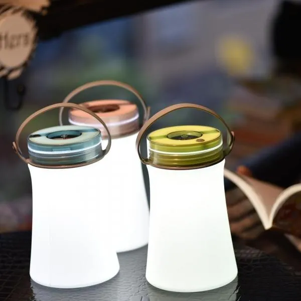 Silicone USB Rechargeable Waterproof Travel Tent Camping Lamp LED Night Light with Compass Blue