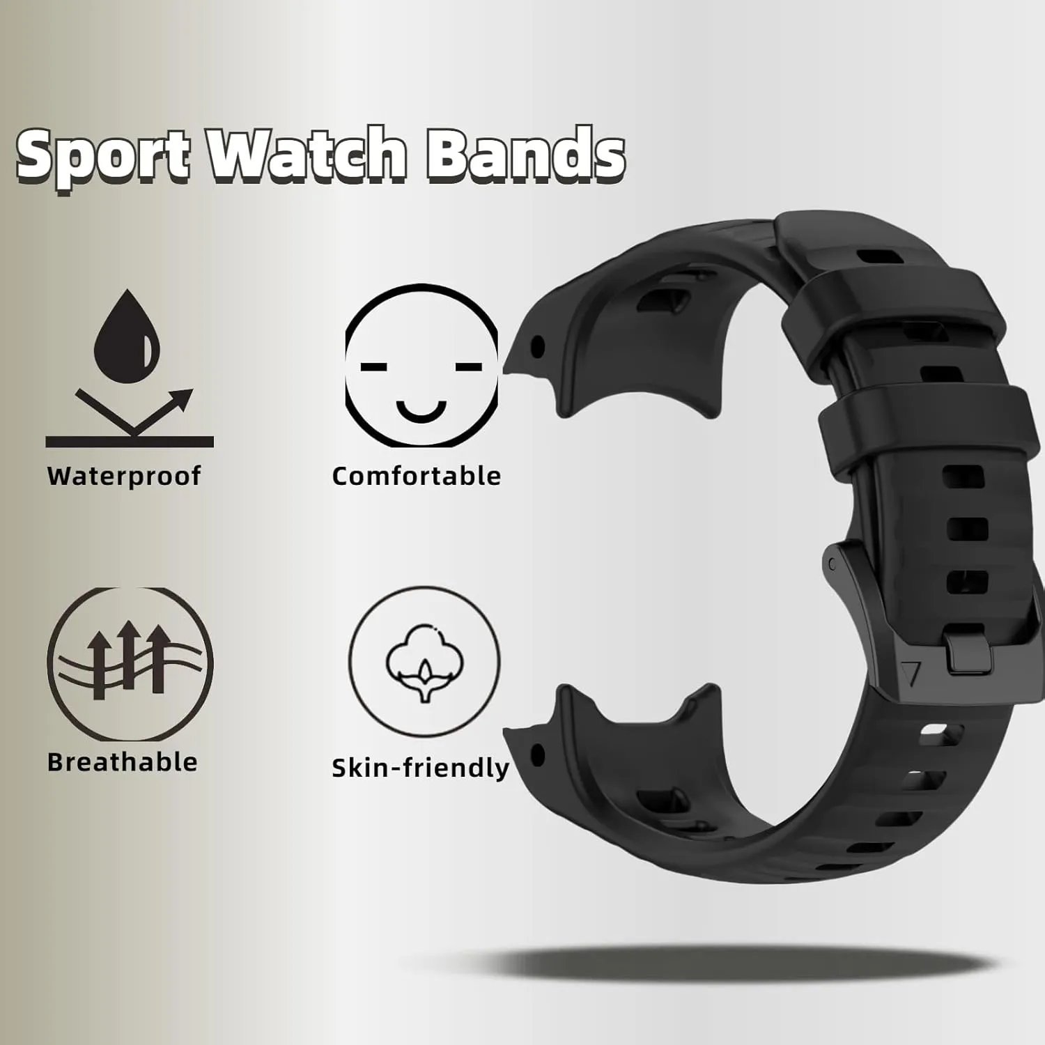 Silicone Watch Band Compatible for Garmin Instinct E 40mm/45mm - Soft Breathable Waterproof Strap for Men Women, Adjustable Sport Wristband with PC Case Bumper
