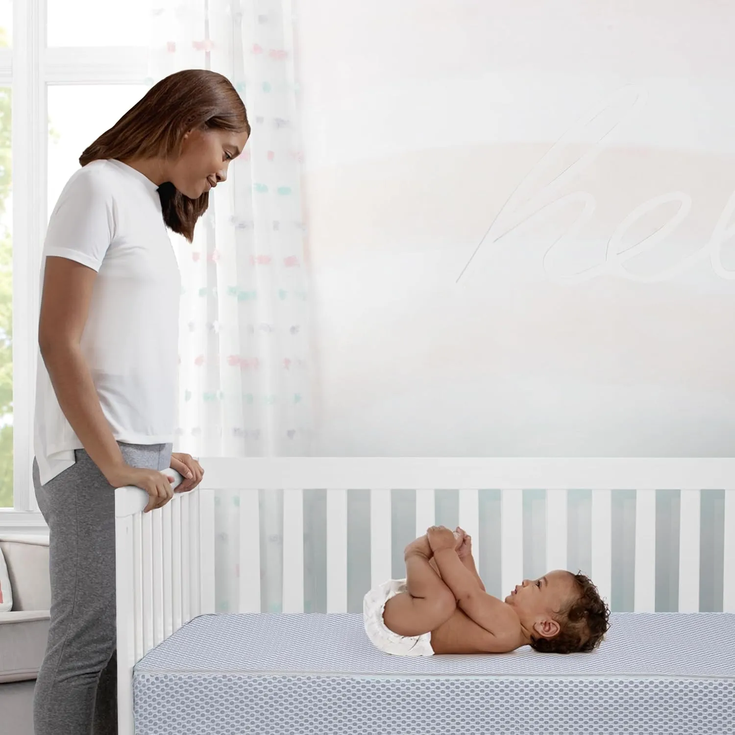 Simmons Kids Quiet Nights Breathable Baby Bed Crib Mattress and Toddler Mattress with Removable/Machine Washable Cover - GREENGUARD Gold – Waterproof - Sustainably Sourced Core Fiber Core, Blue