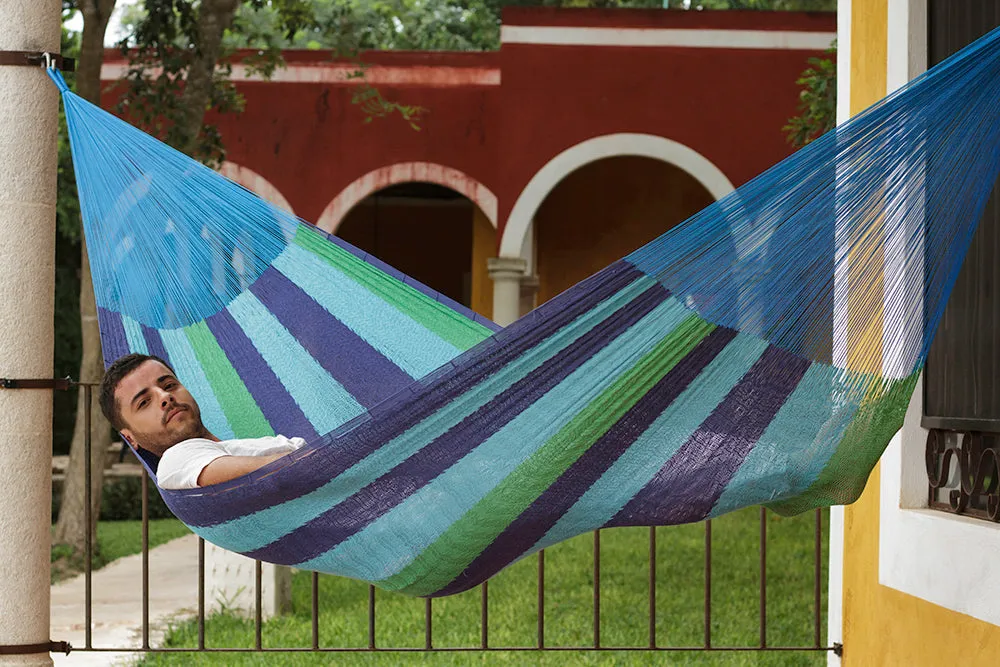 Single Size Cotton Mexican Hammock In Oceanica