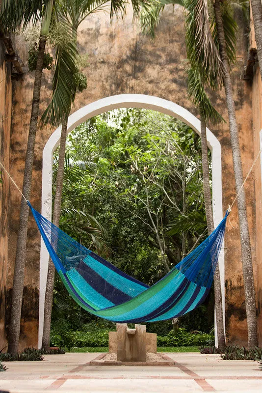 Single Size Cotton Mexican Hammock In Oceanica