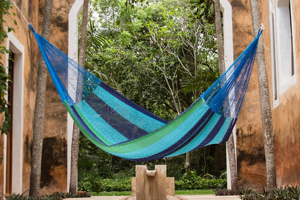 Single Size Cotton Mexican Hammock In Oceanica