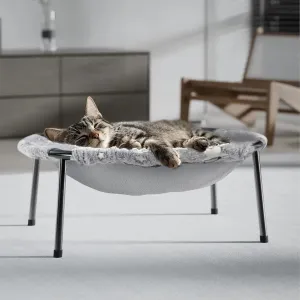 Sink in Elevated Cat Bed Hammock with Dual Sided Cover Glow in The Dark Fabric All Season Use Machine Washable Tool Free Easy Assembly for Indoor Outdoor Cats