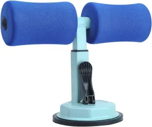 Sit-ups Assistant Device, Multifunction Portable Adjustable Height Fixed Abdominal Device Suction Cup Type Abdominal Fitness Equipment (Color : Blue)