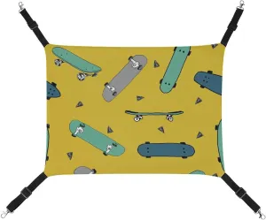 Skateboard Hanging Cat Bed Soft Breathable Pet Hammock for Cage Pet Sleeper for Kitten Ferret Puppy Rabbit