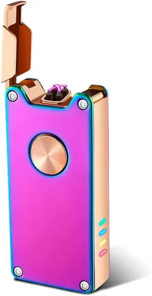 SKRFIRE Electric Arc Lighter - Windproof USB Rechargeable Lighter, Flameless Metal Plasma Lighter for Candle, Vintage Encendedor, Multipurpose Electric Candle Lighter for Indoor & Outdoor Use (Colour)
