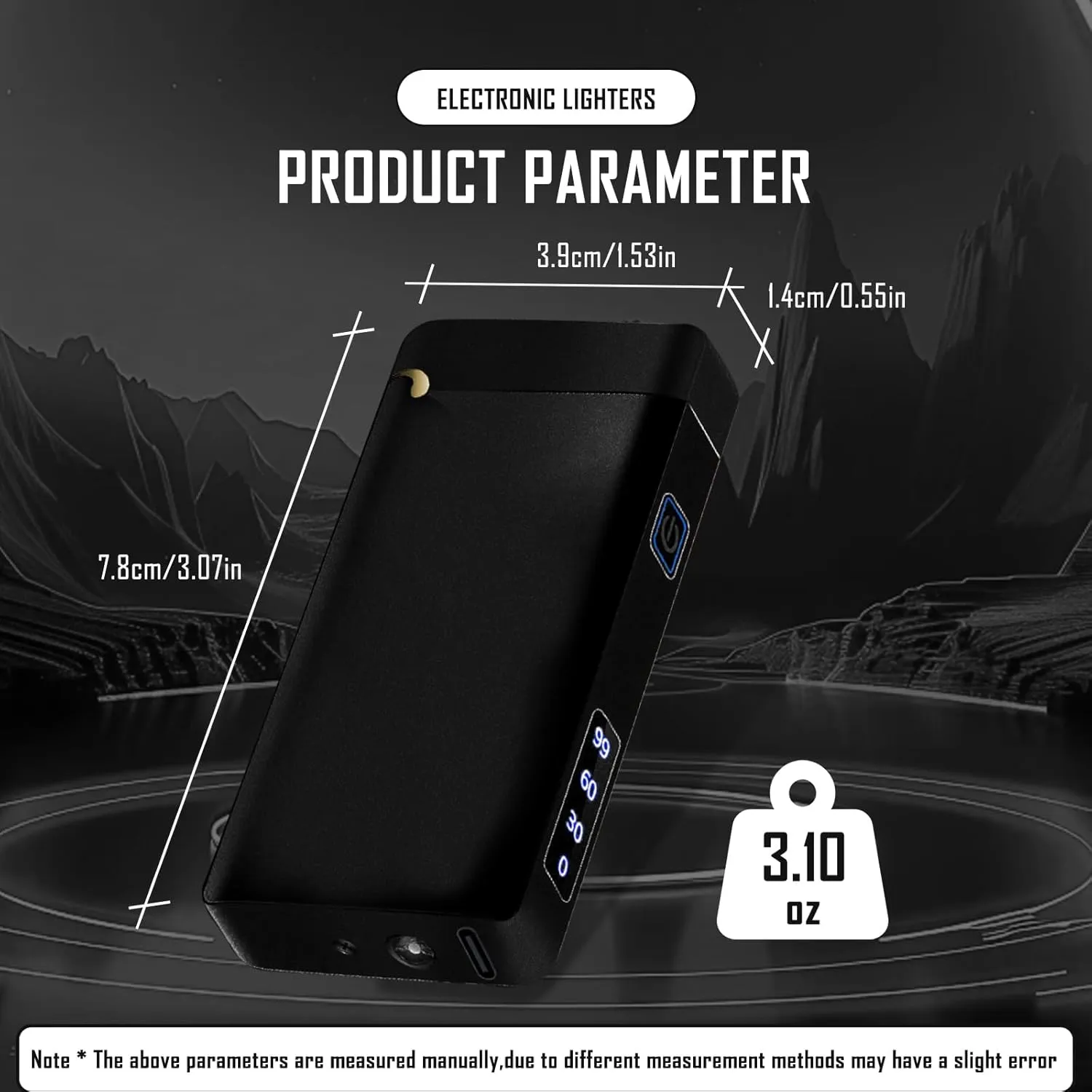 SKRFIRE Flameless Arc Lighter – USB Rechargeable, Windproof Plasma Electric Torch with Multi-Mode Flashlight & Power Display, Best for Outdoor Camping, Tactical & Emergency Use（Matte Black）