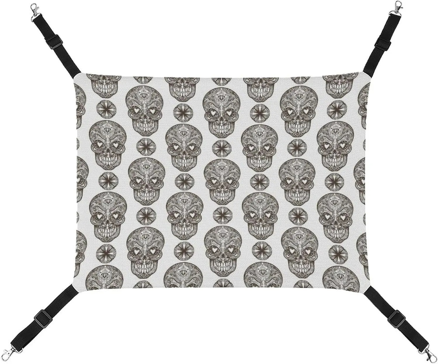 Skull Pattern Hanging Cat Bed Soft Breathable Pet Hammock for Cage Pet Sleeper for Kitten Ferret Puppy Rabbit