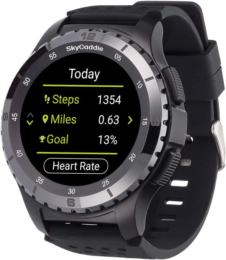 SkyCaddie LX5C Golf GPS Watch Bundle - Touchscreen Golf Range Finder Smartwatch w/Ceramic Bezel, 35K Courses, HoleVue, IntelliGreen, & Digital Scorecard with PlayBetter 5000mAh Portable Charger