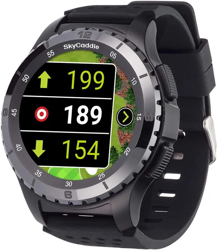 SkyCaddie LX5C Golf GPS Watch Bundle - Touchscreen Golf Range Finder Smartwatch w/Ceramic Bezel, 35K Courses, HoleVue, IntelliGreen, & Digital Scorecard with PlayBetter 5000mAh Portable Charger