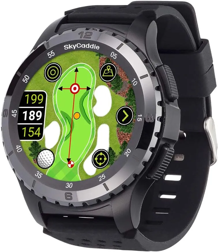 SkyCaddie LX5C Golf GPS Watch Bundle - Touchscreen Golf Range Finder Smartwatch w/Ceramic Bezel, 35K Courses, HoleVue, IntelliGreen, & Digital Scorecard with PlayBetter 5000mAh Portable Charger
