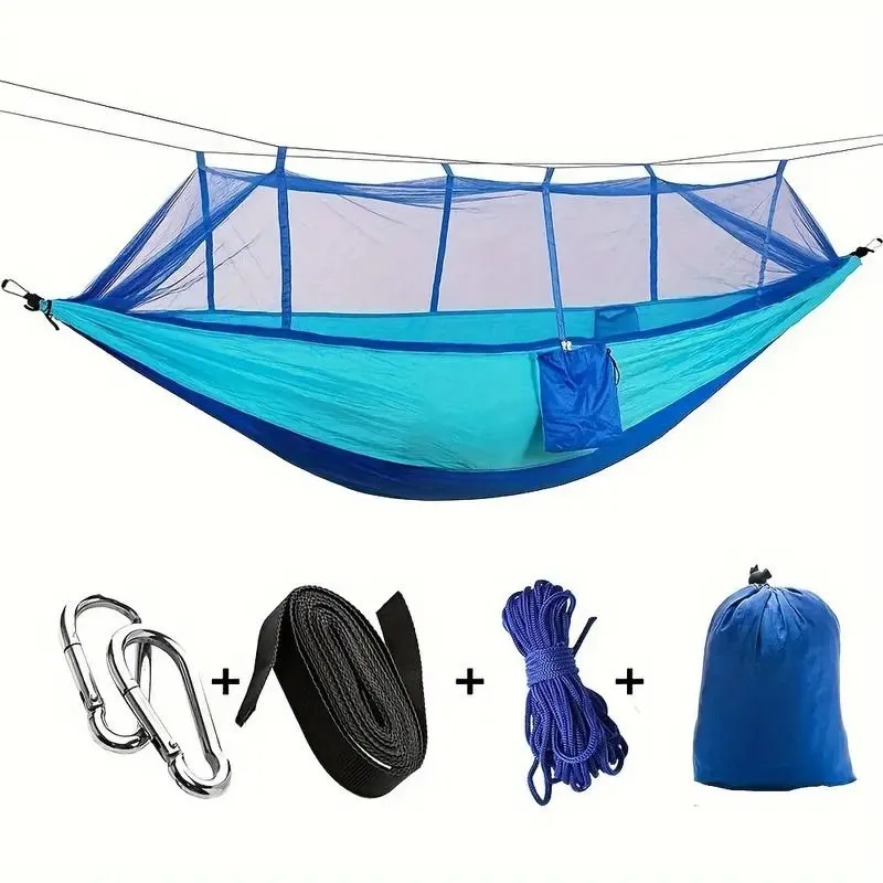 SkyLay™ Parachute Hammock with Mosquito Net – Lightweight Double Hammock for Camping & Trail Rest