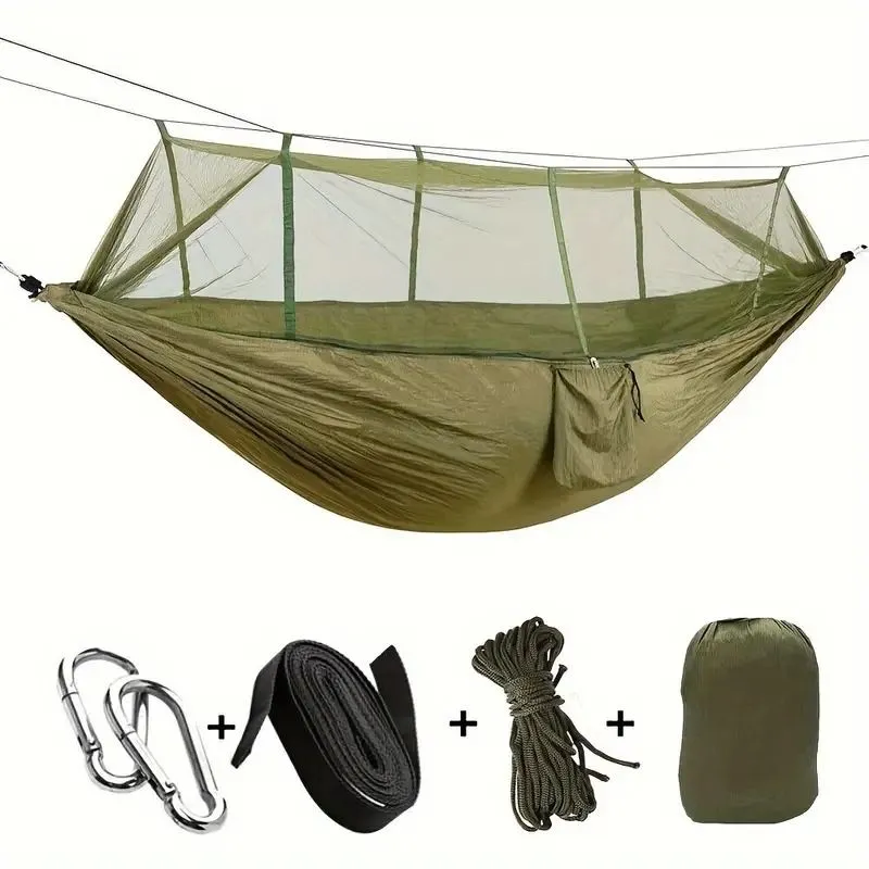 SkyLay™ Parachute Hammock with Mosquito Net – Lightweight Double Hammock for Camping & Trail Rest