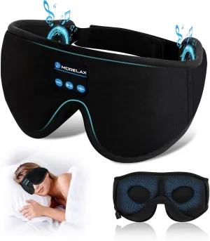 Sleep Mask with Bluetooth Headphones,3D Sleep Mask Wireless Music Eye Mask for Side/Supine Sleepers, with Slim Stereo Speakers,Bluetooth Sleep Headphones,Perfect for Sleeping,Gifts for Women/Men Black