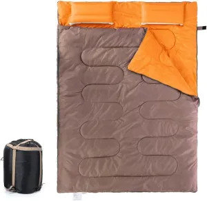 Sleeping Bags 2 Person Winter Sleeping Bag Inflatable Ultra Light Cotton Down Padding Outdoor Sleeping Bag