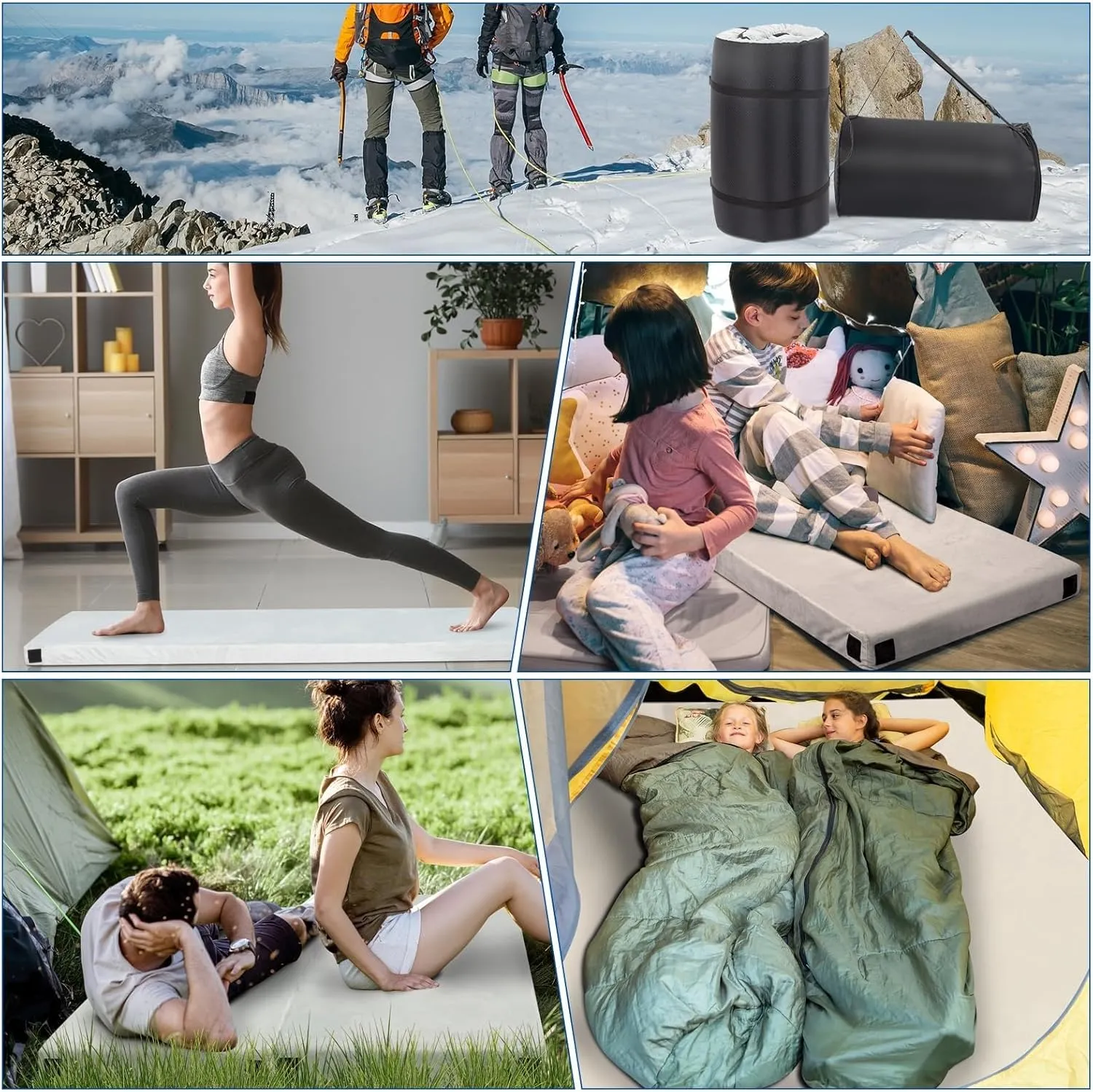 Sleeping Pad for Camping, Foldable Mattress, Portable Floor Mat Roll Up, Waterproof, for Cover Floor Camping Cot for Car Truck Outdoor Tent(35inch x 80inch x 3inch)