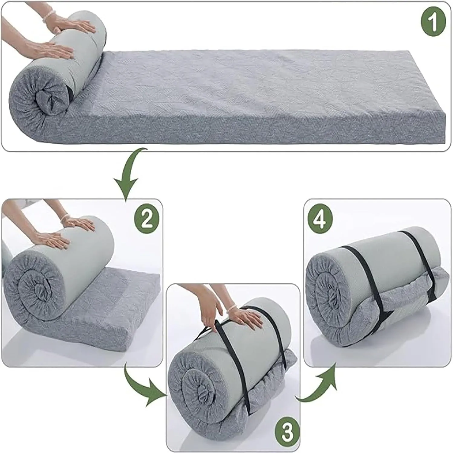 Sleeping Pad for Camping, Foldable Mattress, Portable Floor Mat Roll Up, Waterproof, for Cover Floor Camping Cot for Car Truck Outdoor Tent(35inch x 80inch x 3inch)
