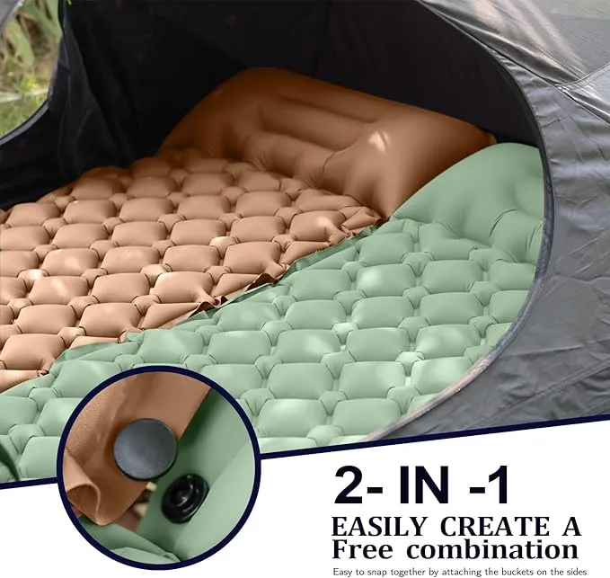 Sleeping Pad for Camping - Inflatable Camping Mat, Ultralight Air Mattress,Built-in Foot Pump Backpacking Sleeping Pad,Compact Sleeping Mats for Camping、Hiking、Traveling (Tawny)