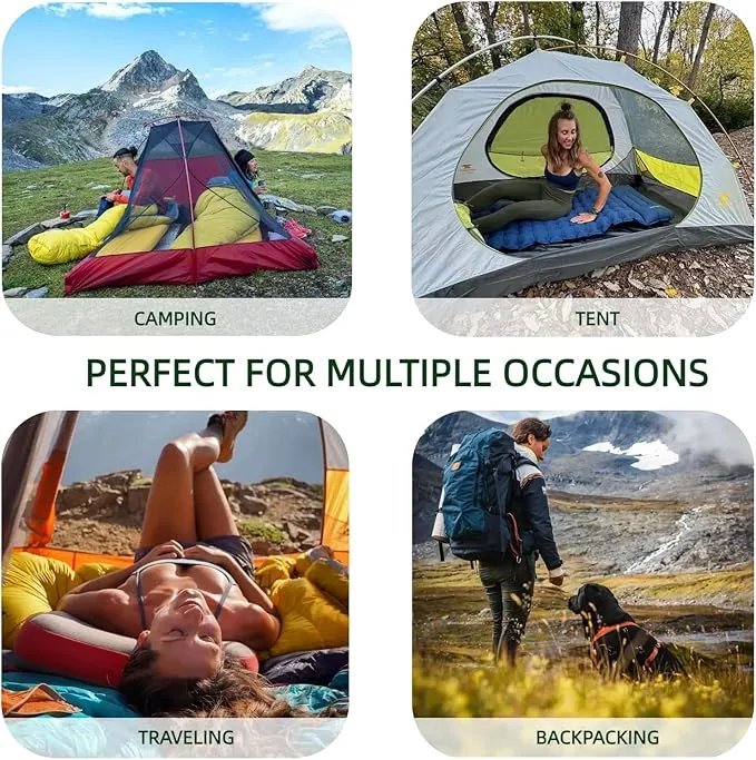 Sleeping Pad for Camping - Inflatable Camping Mat, Ultralight Air Mattress,Built-in Foot Pump Backpacking Sleeping Pad,Compact Sleeping Mats for Camping、Hiking、Traveling (Tawny)