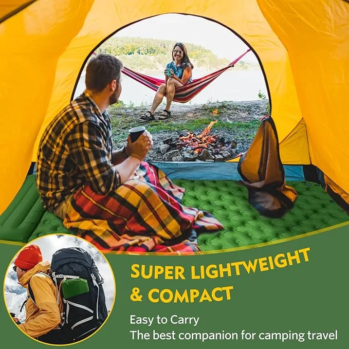 Sleeping Pad for Camping, Ultralight Self Inflating Camping Mat Camping Mattress with Pillow, 78''X47''/78''X27'', Built-in Foot Pump, Camping Pad Air Mattress for Backpacking, Hiking, Traveling, Tent
