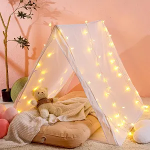 Sleepover Tent Set Includes 1 Teepee Tent,1 Inflatable Airbed,1 Pack Star String Lights,Travel Bed Inflatable Indoor Outdoor