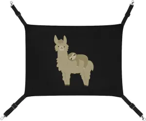 Sloth Relaxing on A Llama Hanging Cat Bed Soft Breathable Pet Hammock for Cage Pet Sleeper for Kitten Ferret Puppy Rabbit