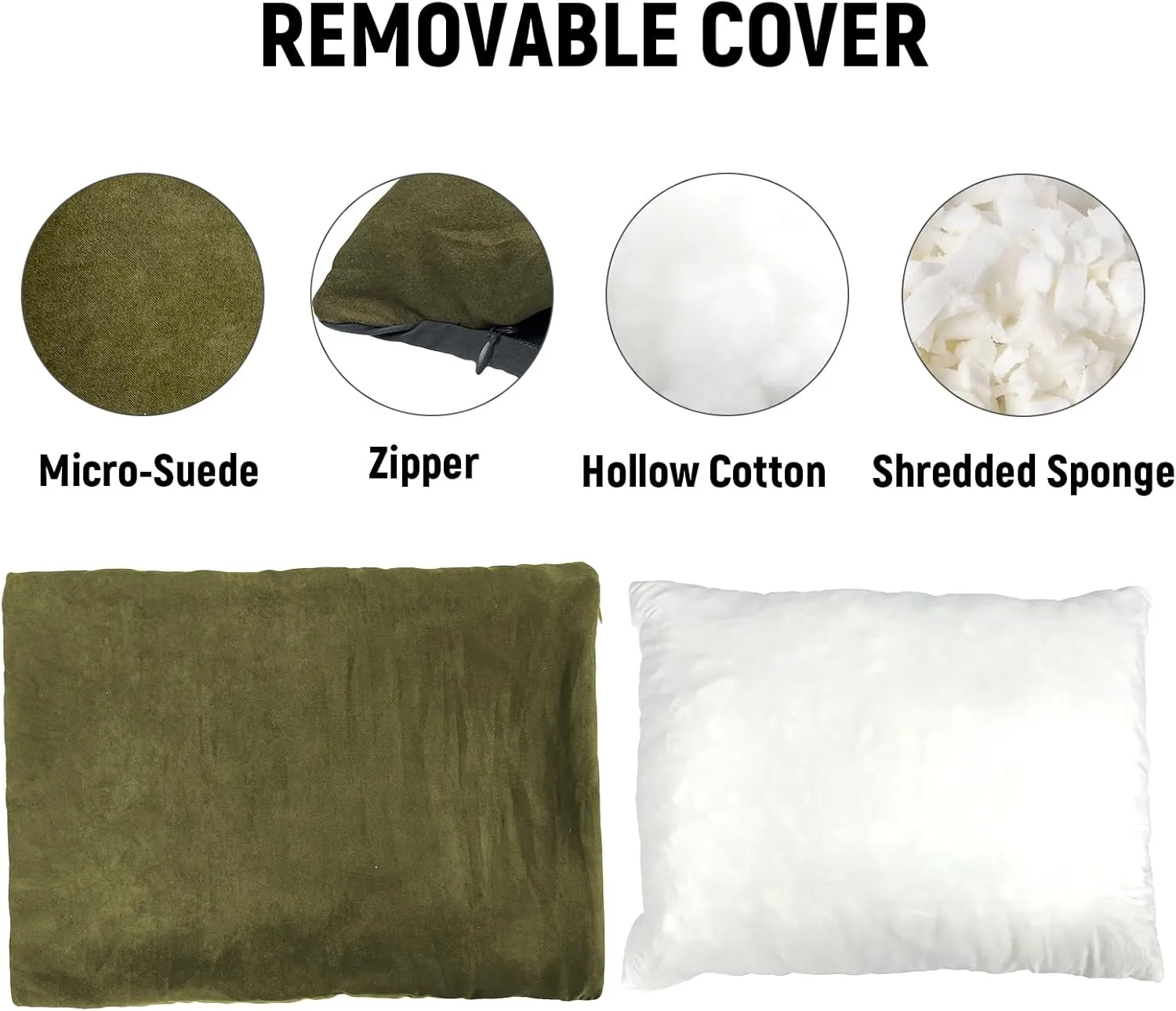 Small Camping Pillow, Lightweight Portable Compressible Backpacking Pillows for Outdoor Travel Hiking Sleeping, Green 2 Pack