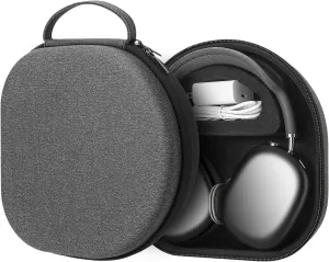 Smart Case for New Apple AirPods Max Supports Sleep Mode, Hard Organizer Portable Carry Travel Cover Storage Bag (Dark Grey)