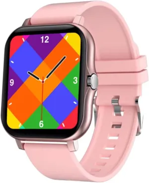Smart Fitness Tracker Watch for Android/iOS - IP68, Heart Rate/Blood Oxygen/Sleep Monitoring, 8 Sports Modes, Breath Training, Weather Updates - 1.69-Inch Display for Men and Women (Rose Gold)