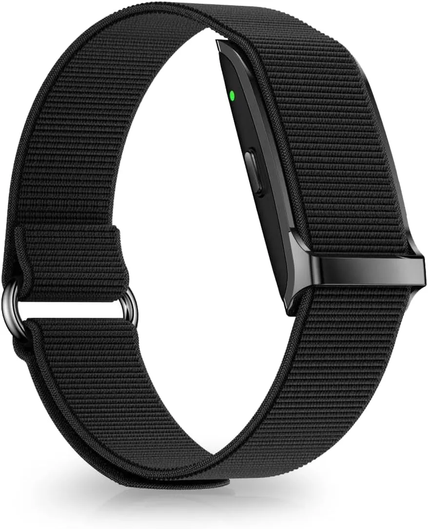 Smart Health Wristband, Fitness & Activity Tracker, One-Touch Measurement Function, Measuring Heart Rate, Sleep, Stress Health Data, 120  Exercise Modes, Wearable Health (Black Nylon)