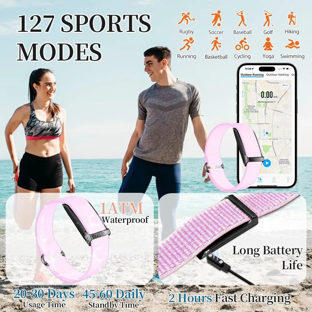 Smart Health Wristband for Men Women, Wearable Activity & Fitness Tracker with GPS, 100  Sport Modes, Measuring Heart Rate, Health, Sleep, Stress, IP68 Waterproof Health Tracker with Free App
