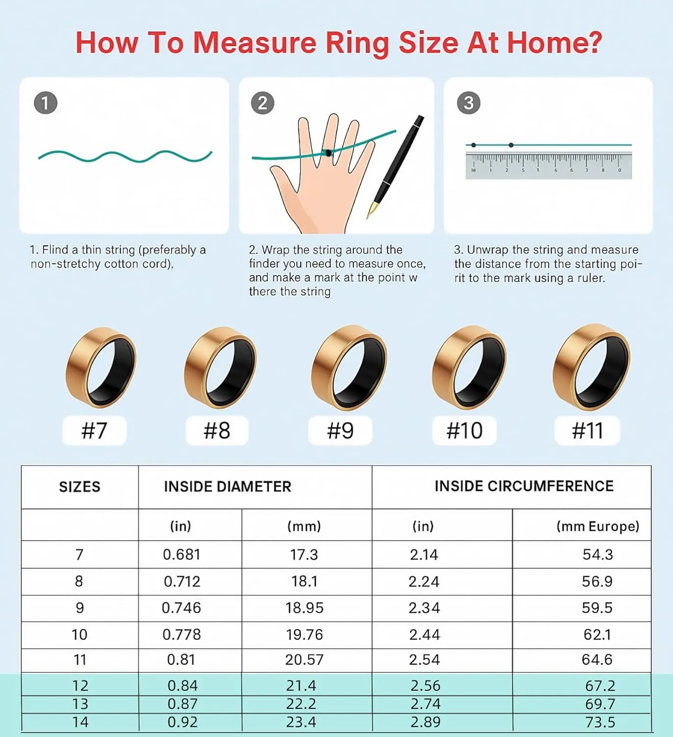 Smart Ring Fitness Tracker for iOS & Android – Sleep Monitor Heart Rate Blood Oxygen & Pressure 8 Sports Modes IP68 Waterproof NO Subscription Long Battery Life (Champagne Gold, 11#(20.57mm/0.81in))