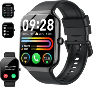 Smart Watch(Answer/Make Call), 1.96" HD Smartwatch for Men Women, 2025 Fitness Activity Tracker with 110  Sport Modes/Heart Rate/Sleep Monitor/Pedometer, IP68 Waterproof Fitness Watch for Android iOS