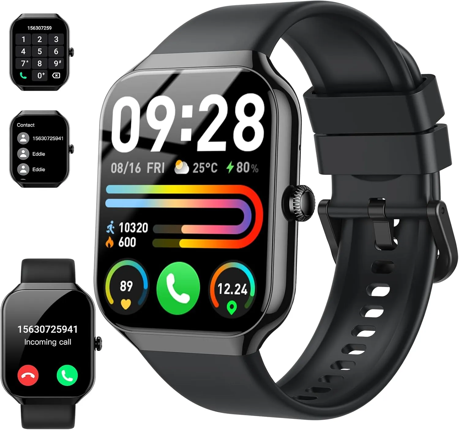 Smart Watch(Answer/Make Call), 1.96" HD Smartwatch for Men Women, 2025 Fitness Activity Tracker with 110  Sport Modes/Heart Rate/Sleep Monitor/Pedometer, IP68 Waterproof Fitness Watch for Android iOS