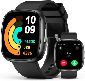 Smart Watches, 1.72" Smartwatch for Men Women (Answer/Make Call), Fitness Tracker with 100  Sport Modes, IP68 Waterproof, Heart Rate/Sleep/Spo2 Monitor, Activity Tracker for Android iOS