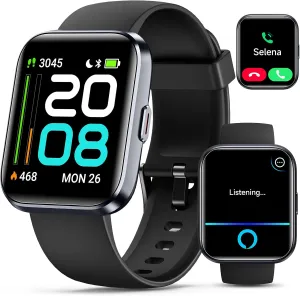 Smartwatch for Women/Men, Compatible with Android & iPhone, 1.8'' Fitness Tracker Watch with Alexa, Call & Notification Alerts, Heart Rate & Sleep Monitor, 120 Sports Modes, Waterproof Smart Watch