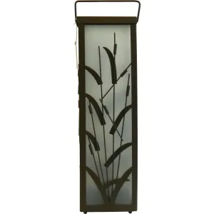 Solar Magic 23 In. H. Black Metal Cat Tail LED Solar Lantern