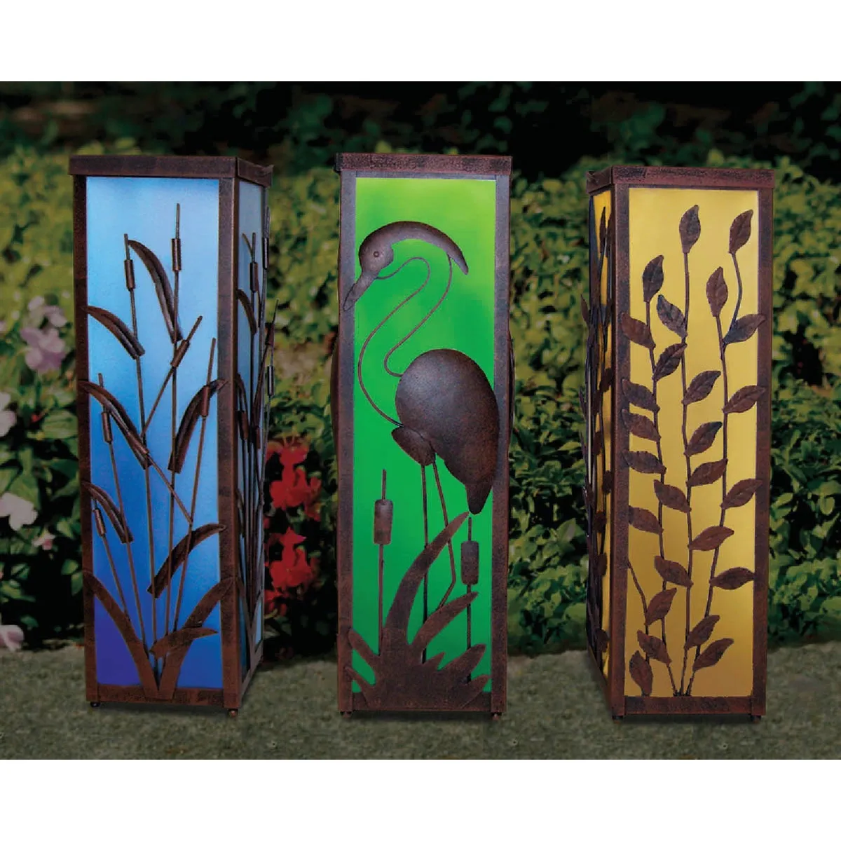 Solar Magic 23 In. H. Black Metal Cat Tail LED Solar Lantern