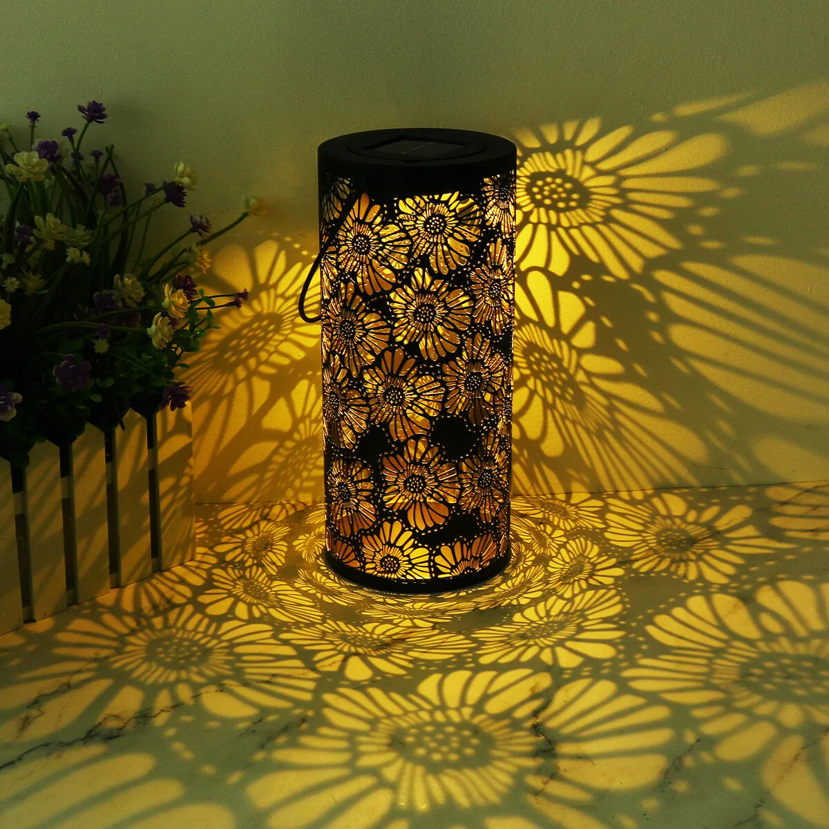 Solar Power Flower Lantern LED Lamp Garden Light Outdoor Landscape Decorative