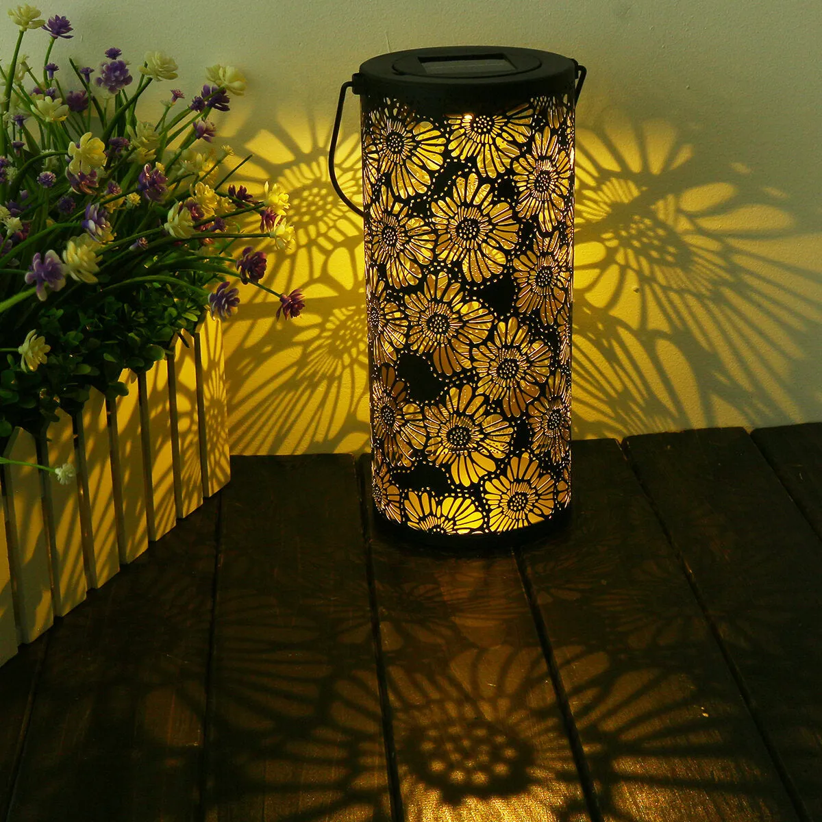 Solar Power Flower Lantern LED Lamp Garden Light Outdoor Landscape Decorative