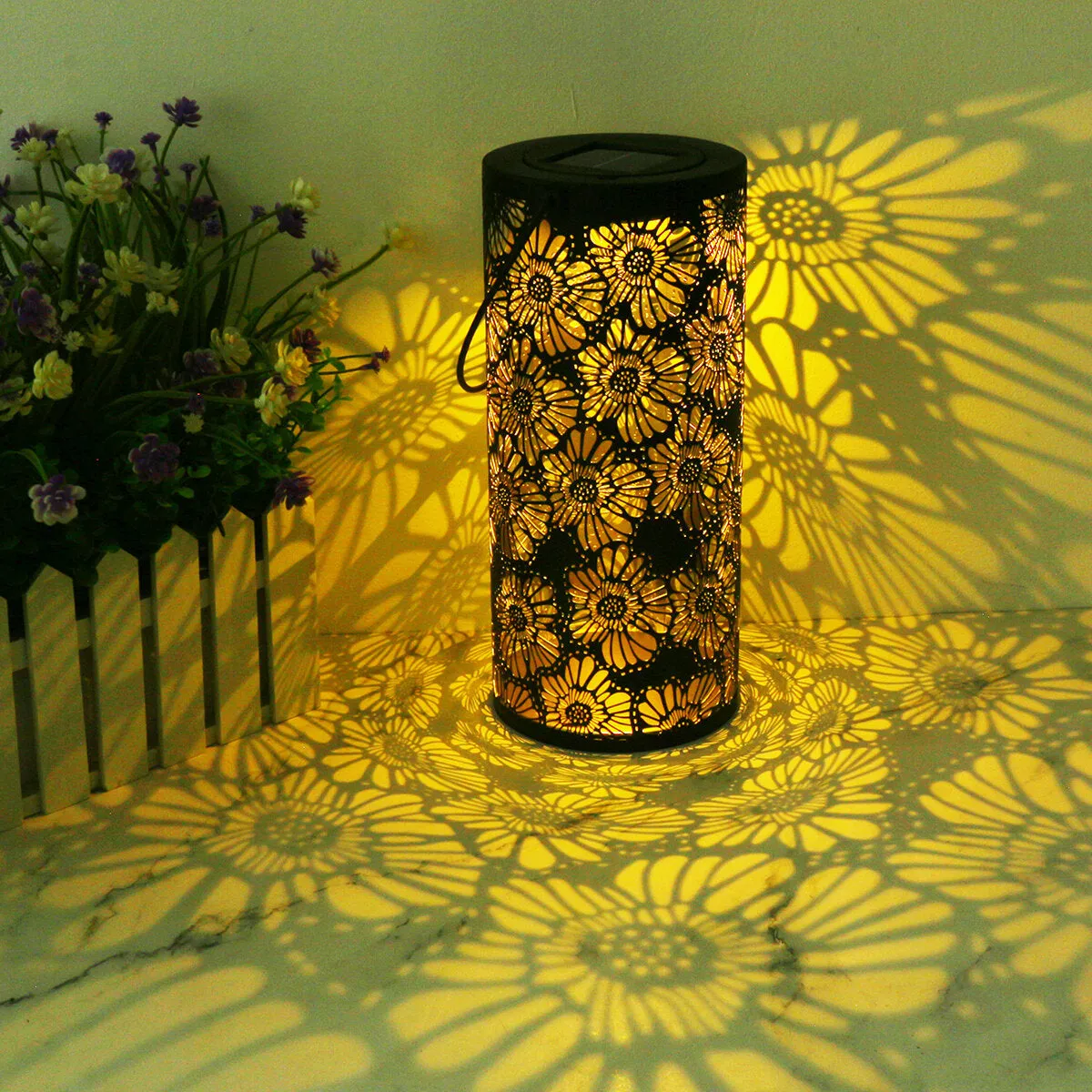 Solar Power Flower Lantern LED Lamp Garden Light Outdoor Landscape Decorative