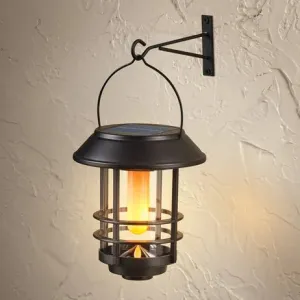 Solar Powered Flickering Flaming Wall Lantern