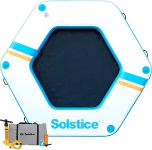 SOLSTICE Original Inflatable Mesh Dock Platform Series for Lake Boat Pool Ocean | for Adults Kids & Pet Dogs Up to 10 People | Rafts with Mesh Options | Various Water Mat Swim Raft Shapes & Sizes